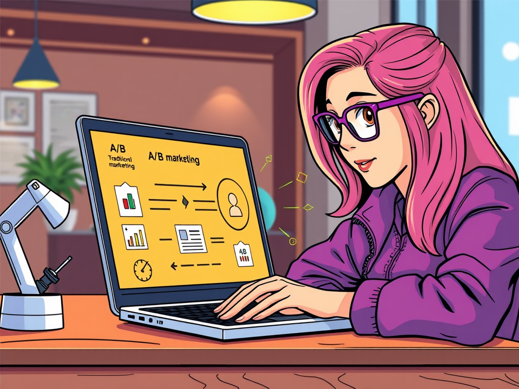 A marketer looking at A/B testing results and making decisions on what to do next.