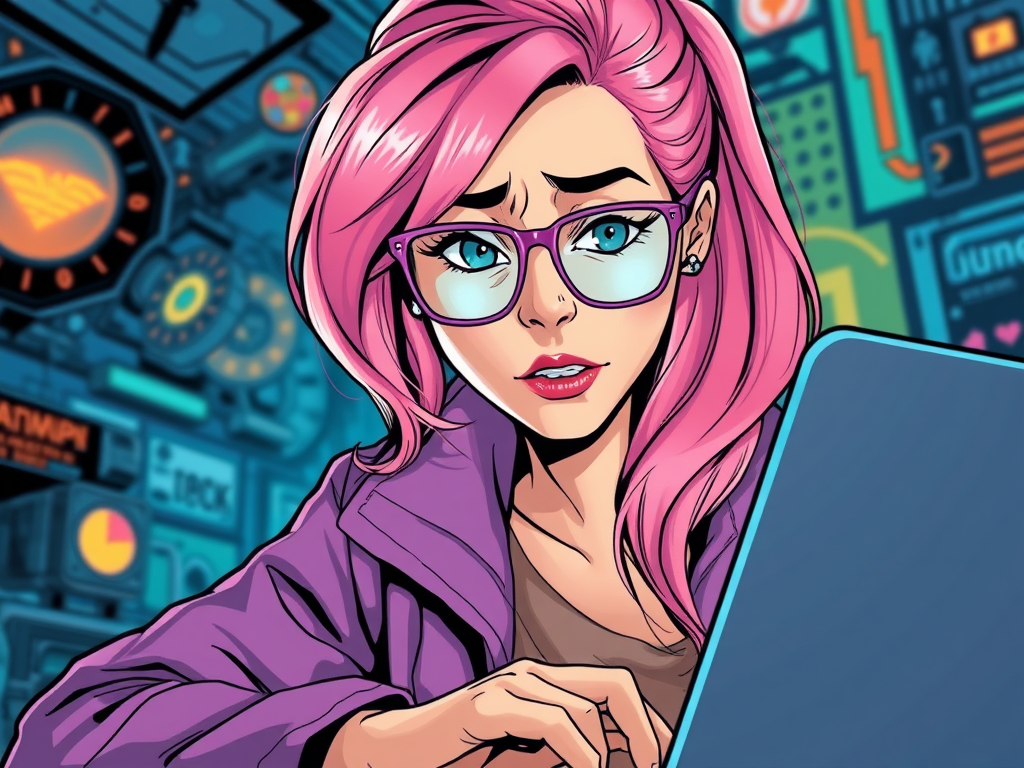 a high resolution image of a marketer she has pink 3