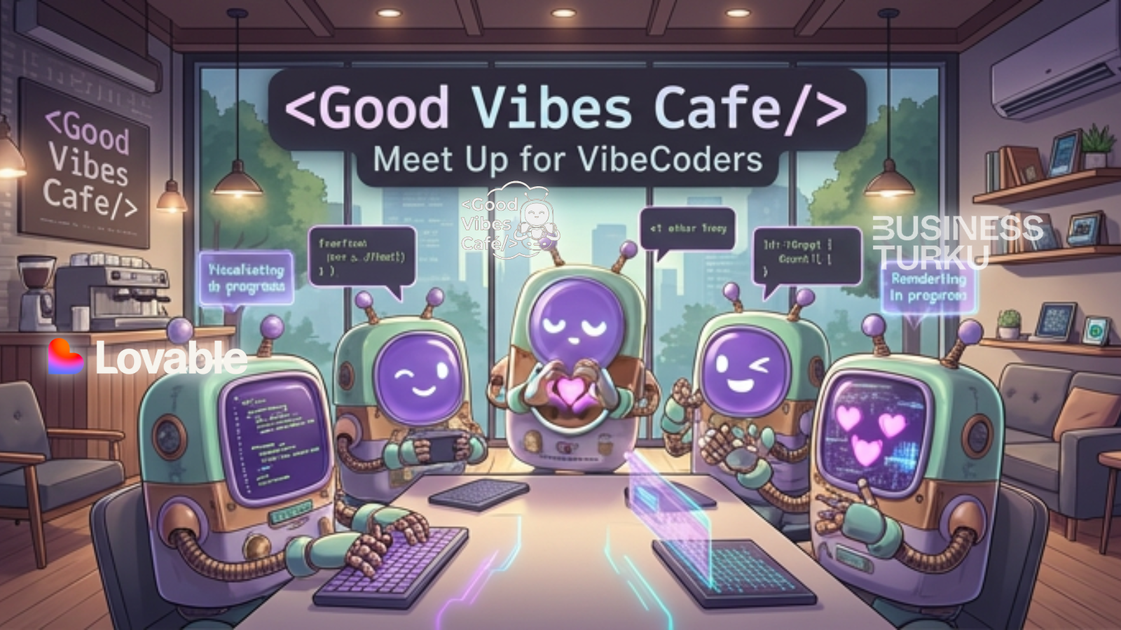 <good vibes cafe/> vibecoding meet-up together with Business Turku and Turku StartUp Hub 1 <good vibes cafe/> vibecoding meet-up together with Business Turku and Turku StartUp Hub