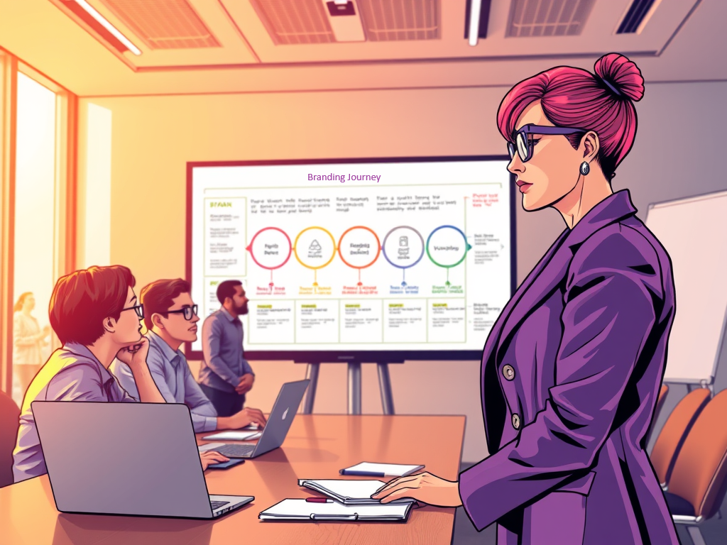 Marketing team leader heading the branding journey work